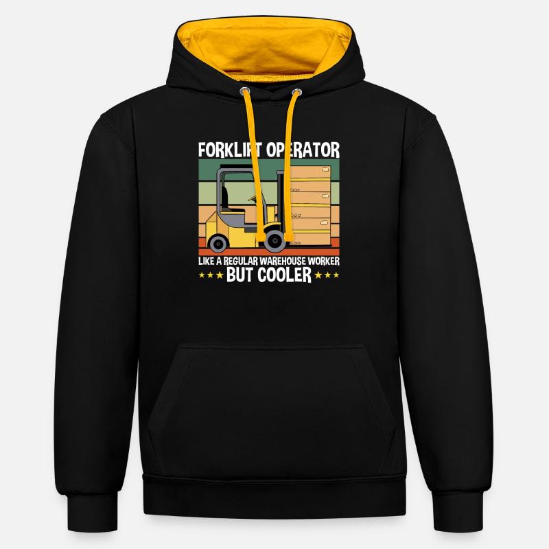 Forklift Operator Gabelstaplerfahrer - Kontrast-Hoodie - Schwarz/Gold