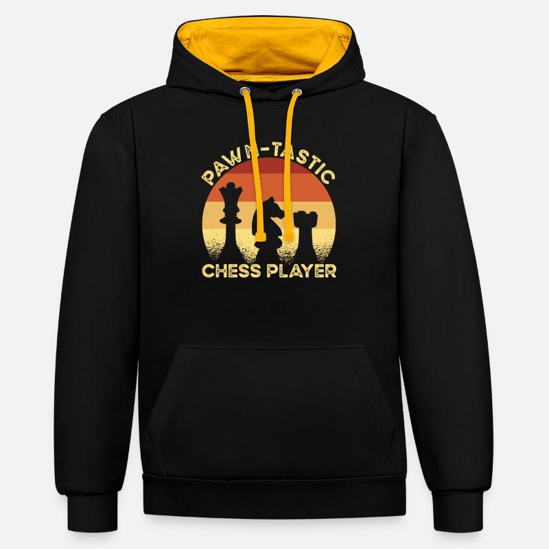 Échecs Pawn-tastic - Sweat à capuche contrasté - noir/or