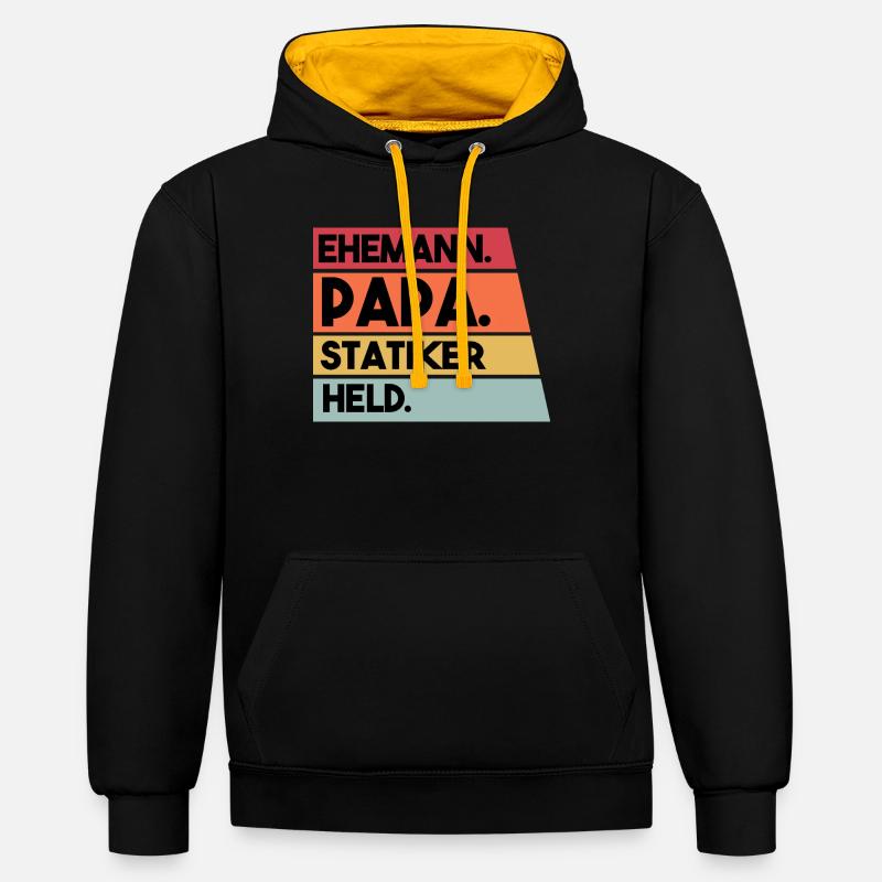 Husband Dad Structural Engineer Hero - Contrast hoodie - black/gold