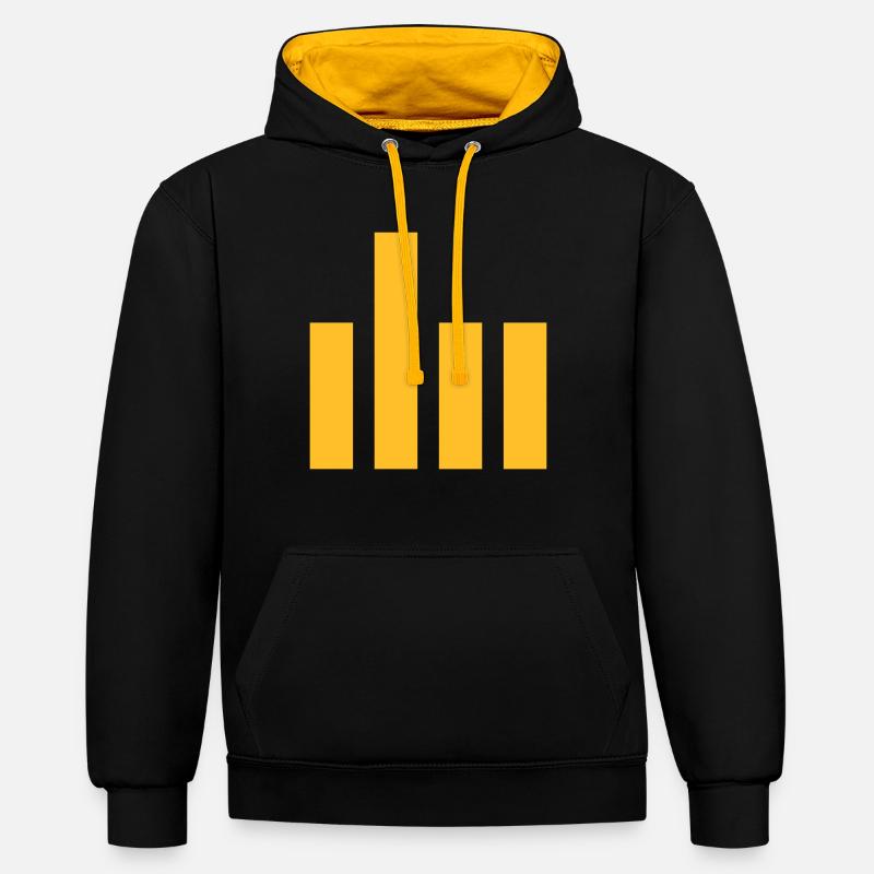 Le doigt - Sweat à capuche contrasté - noir/or
