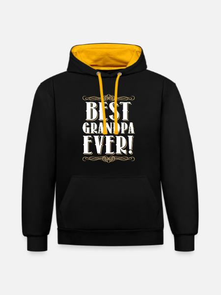 Opa Großvater - Kontrast-Hoodie - Schwarz/Gold