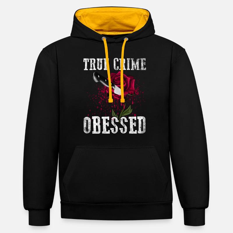 True Crime obsédé - Sweat à capuche contrasté - noir/or
