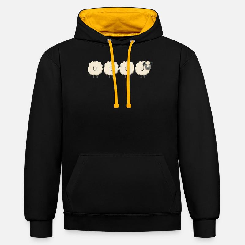 Mouton - Sweat à capuche contrasté - noir/or