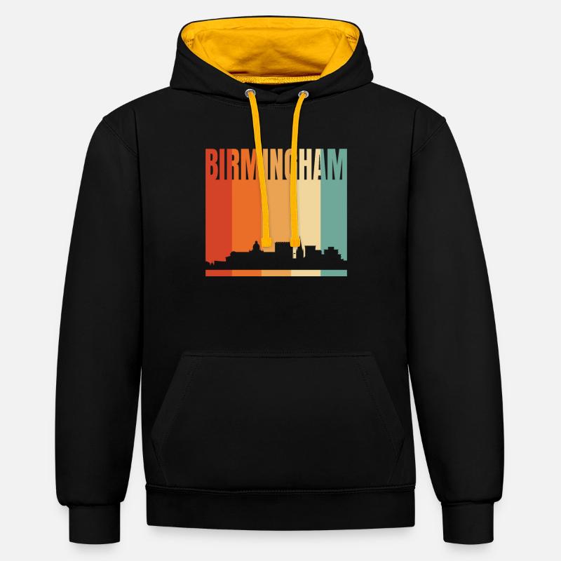 Birmingham - Sweat à capuche contrasté - noir/or