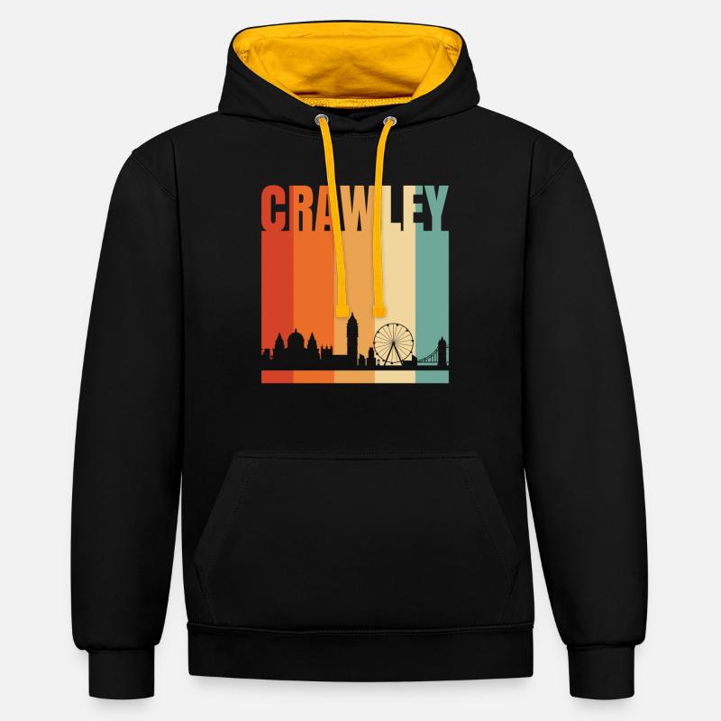 Crawley - Sweat à capuche contrasté - noir/or