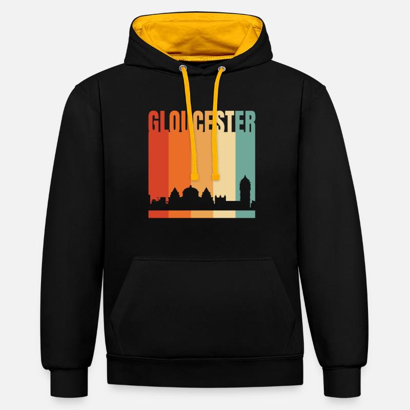 Gloucester - Sweat à capuche contrasté - noir/or