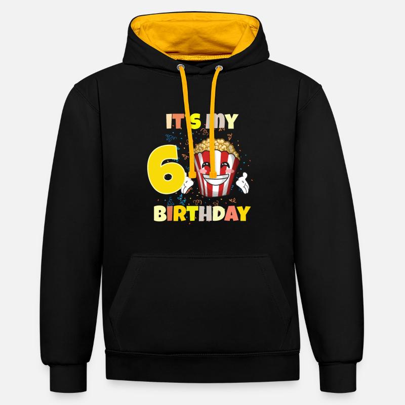 C’est mon 6ème anniversaire - Sweat à capuche contrasté - noir/or