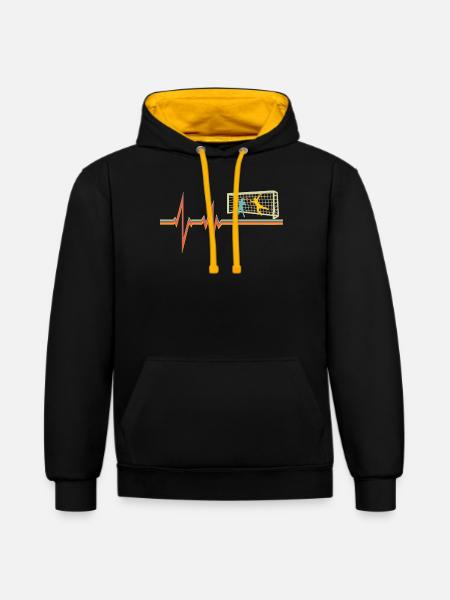 Fußballzubehör Geschenkidee Fußballfan - Kontrast-Hoodie - Schwarz/Gold