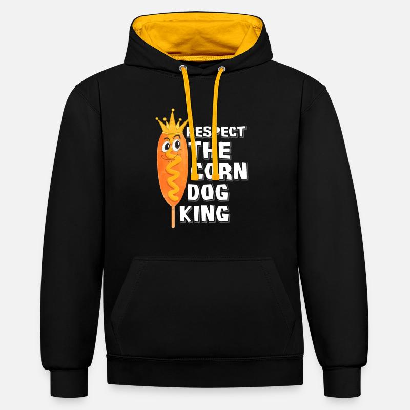 Roi du chien de maïs - Sweat à capuche contrasté - noir/or
