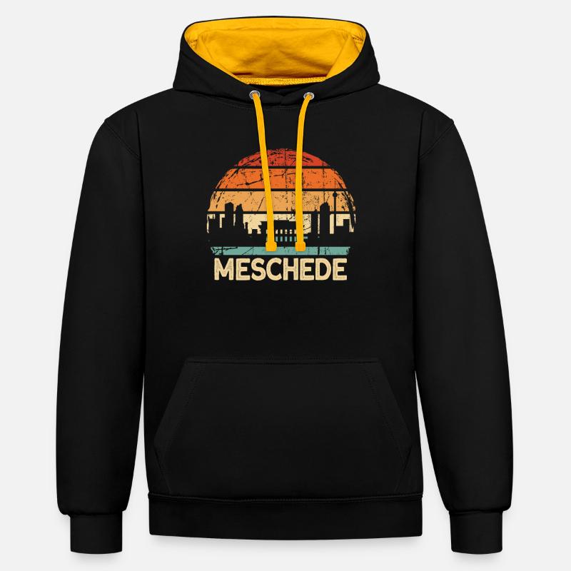 Meschede - Kontrast-Hoodie - Schwarz/Gold