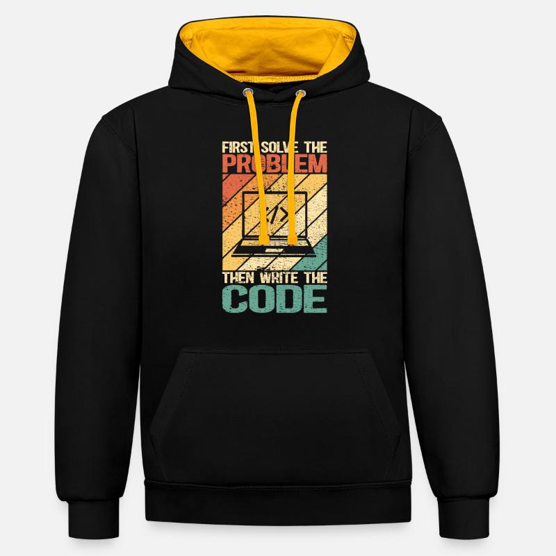 Programmer Software Developer | programming - Contrast hoodie - black/gold