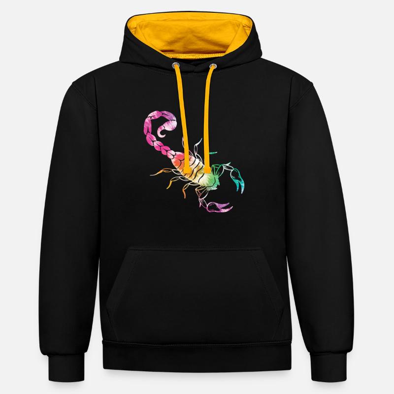 Scorpion - Sweat à capuche contrasté - noir/or