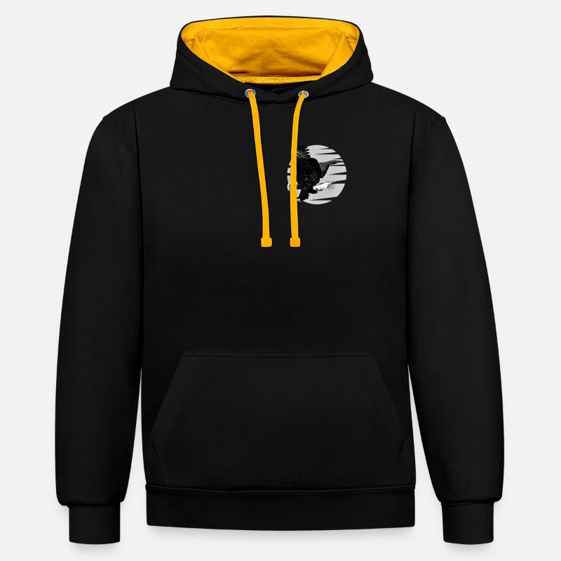 Aigle - Sweat à capuche contrasté - noir/or