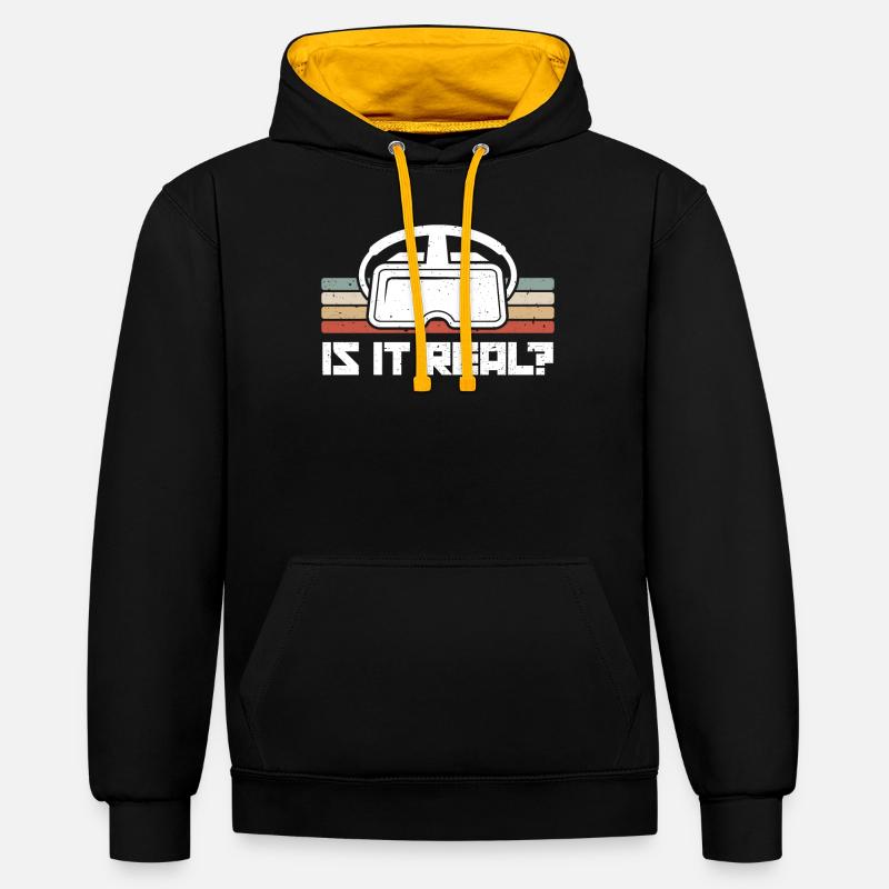 Virtual Reality VR Geschenk - Kontrast-Hoodie - Schwarz/Gold