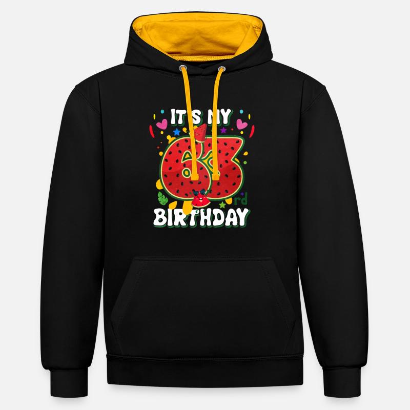 63e anniversaire Pastèque - Sweat à capuche contrasté - noir/or