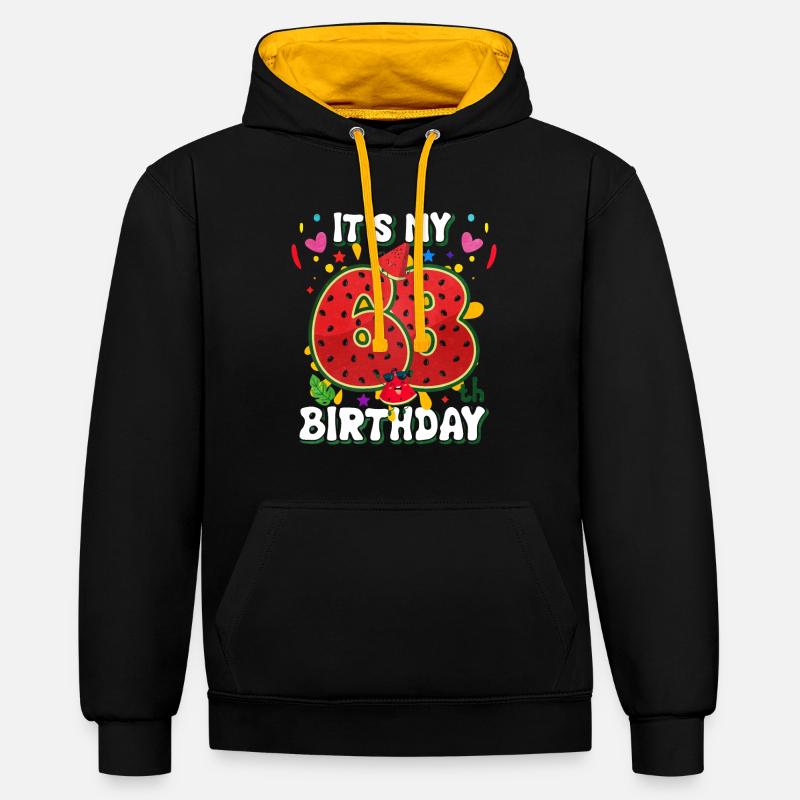 68e anniversaire Pastèque - Sweat à capuche contrasté - noir/or
