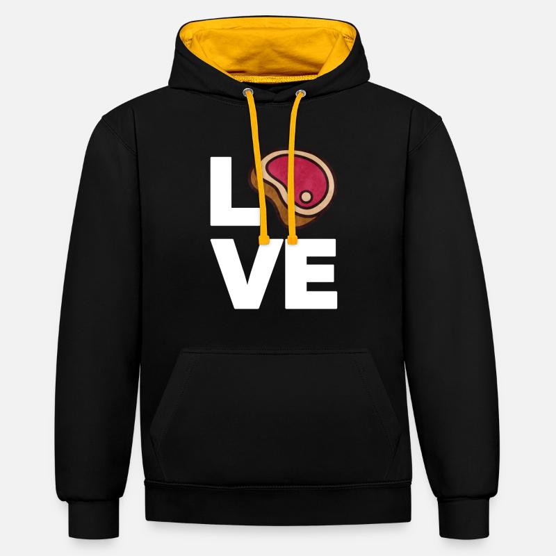 Bifteck - Sweat à capuche contrasté - noir/or