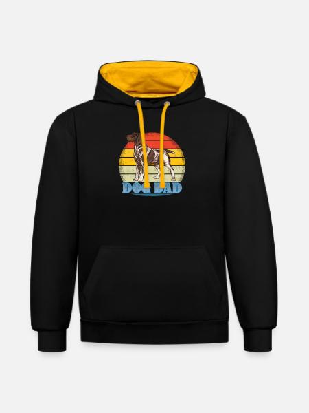 Dogs German Wirehaired Dog Owners - Contrast hoodie - black/gold