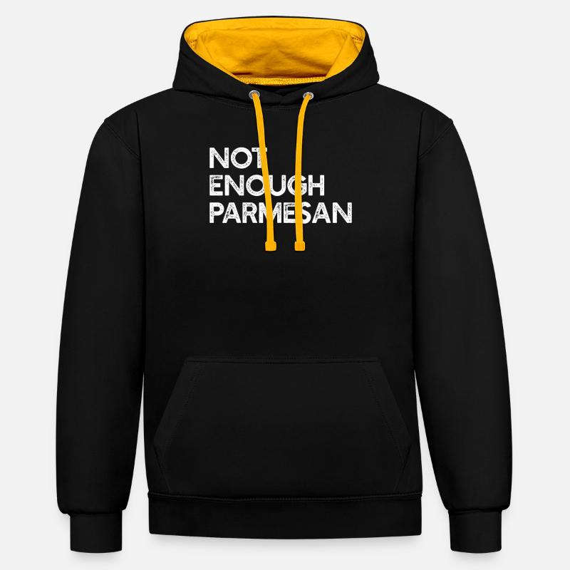 Parmesan - Sweat à capuche contrasté - noir/or