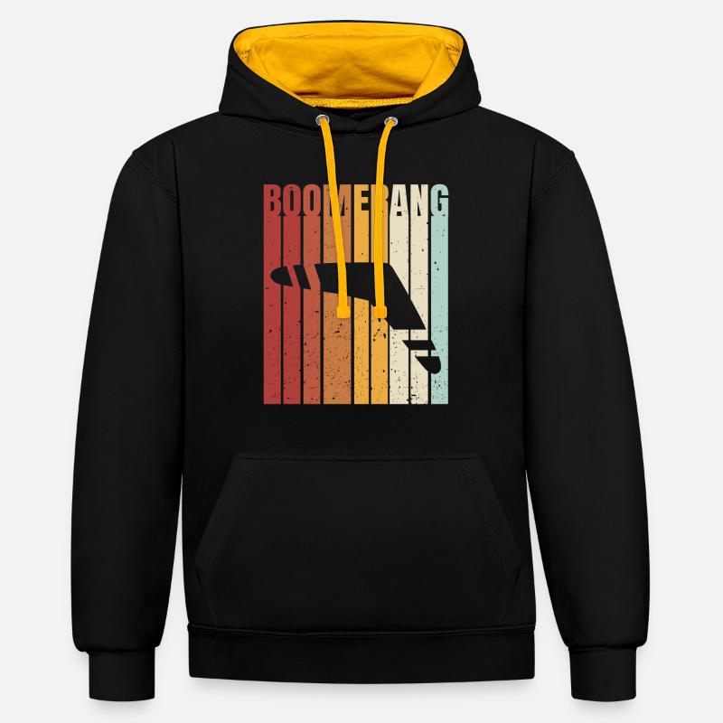 Boomerang - Sweat à capuche contrasté - noir/or