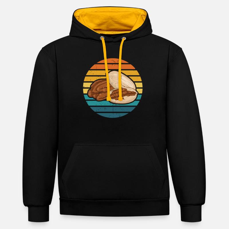 Cadeau de noix de pécan - Sweat à capuche contrasté - noir/or