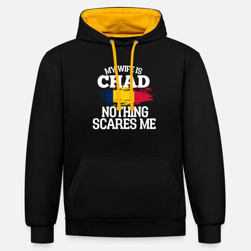 Chad Ehefrau - Kontrast-Hoodie - Schwarz/Gold