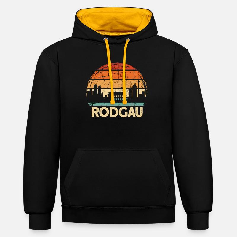 Rodgau - Sweat à capuche contrasté - noir/or