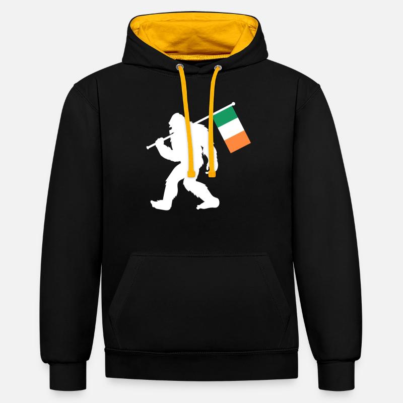 Bigfoot d’Irlande - Sweat à capuche contrasté - noir/or