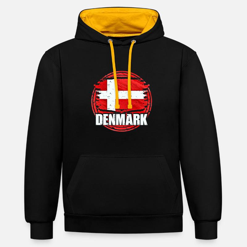 Danemark - Sweat à capuche contrasté - noir/or