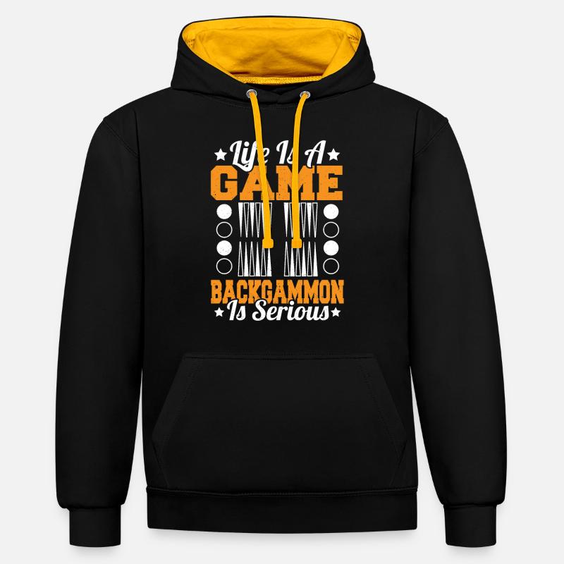 Backgammon - Sweat à capuche contrasté - noir/or