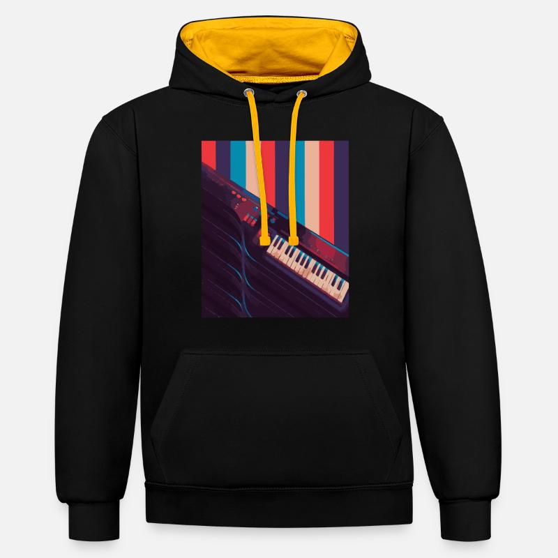 Clavier Keytar Cadeau - Sweat à capuche contrasté - noir/or