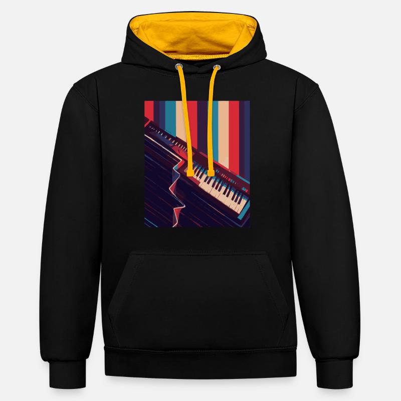 Clavier Keytar Cadeau - Sweat à capuche contrasté - noir/or