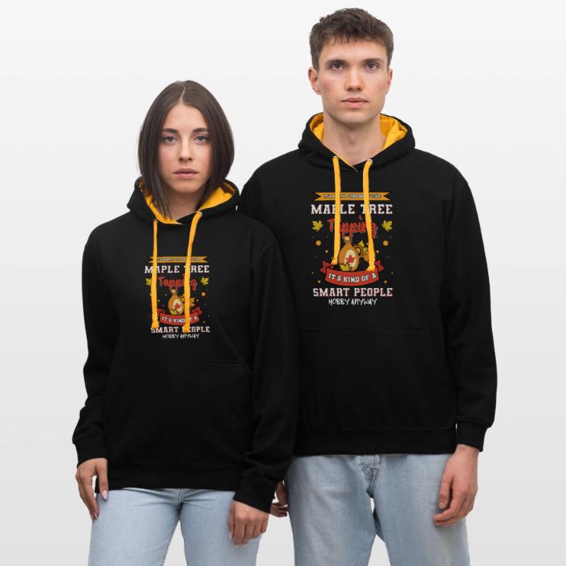Maple Tree Tapping Maple Tree Maple Leaf Contrast hoodie