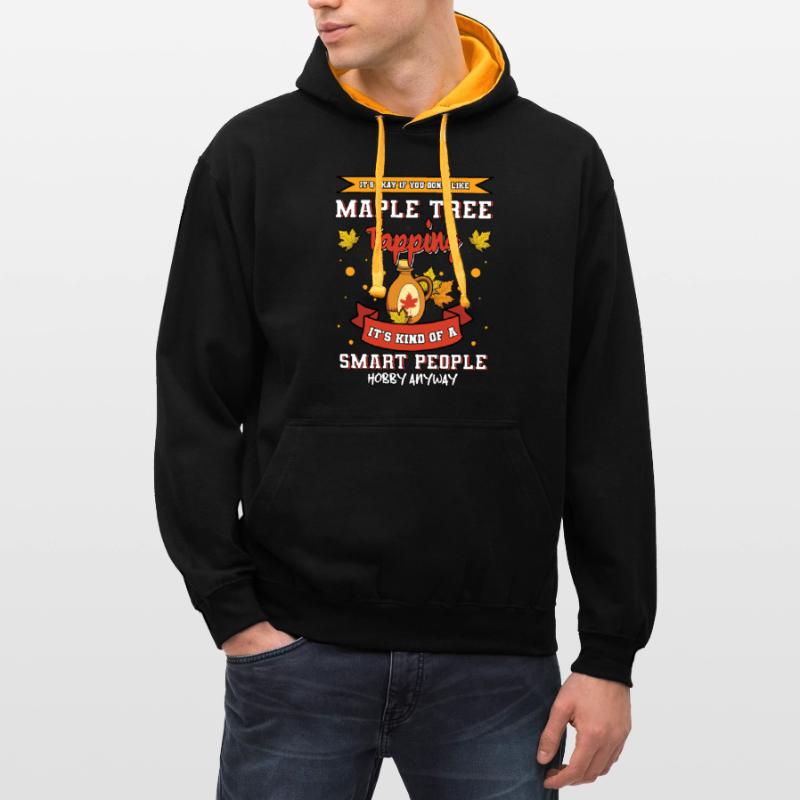 Maple Tree Tapping Maple Tree Maple Leaf Contrast hoodie