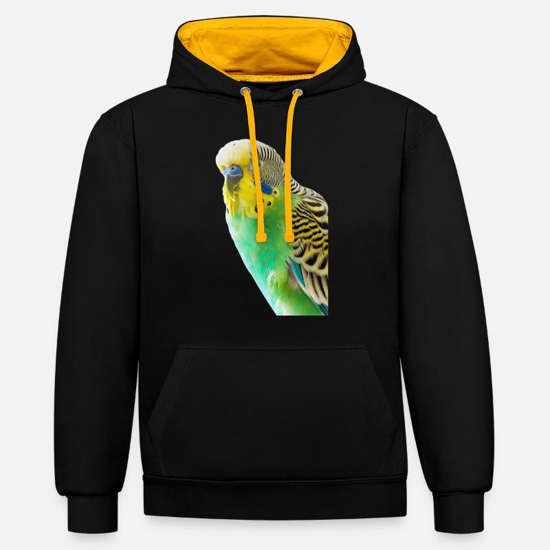 Perruche ondulée - Sweat à capuche contrasté - noir/or