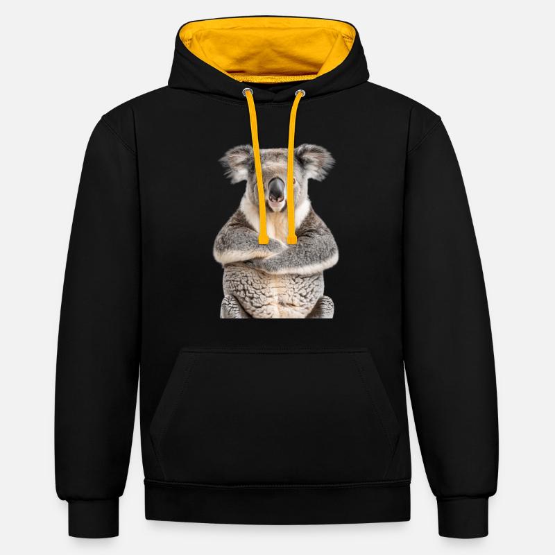 Koala - Sweat à capuche contrasté - noir/or