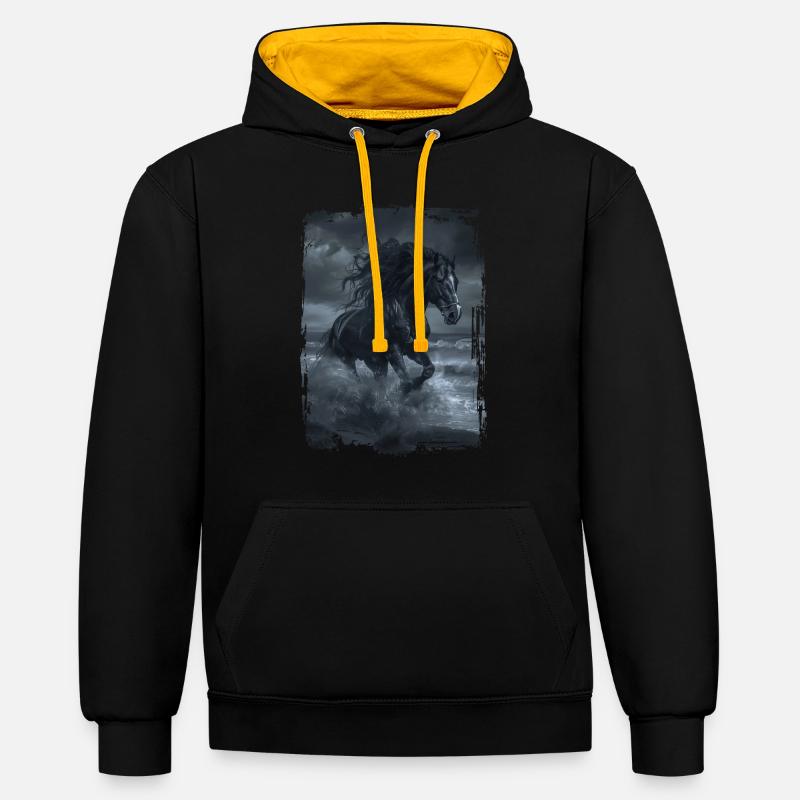 Comté - Sweat à capuche contrasté - noir/or