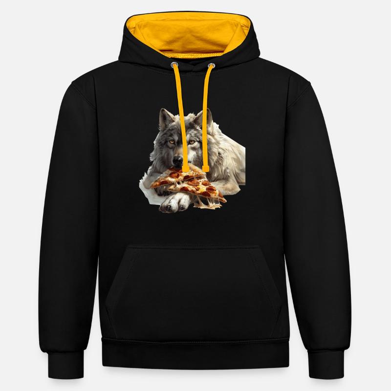 Wolf - Contrast hoodie - black/gold