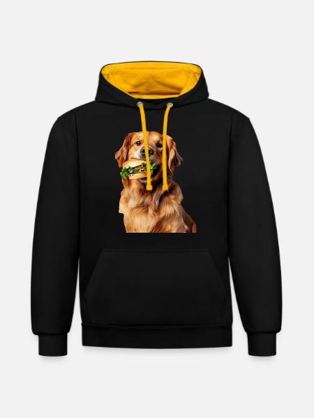 Golden Retriever - Contrast hoodie - black/gold