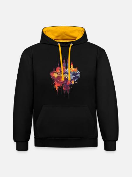 Elbing - Kontrast-Hoodie - Schwarz/Gold