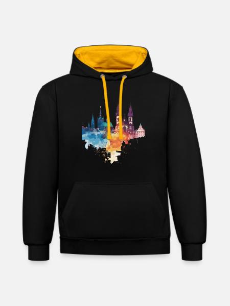 Elk - Contrast hoodie - black/gold