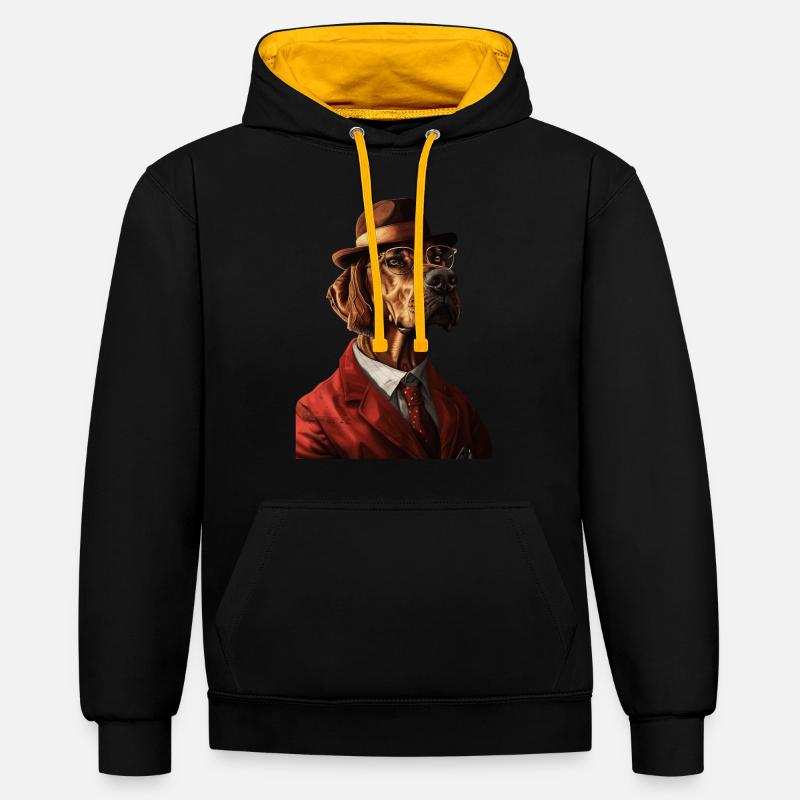 Rhodesian Ridgeback - Kontrast-Hoodie - Schwarz/Gold