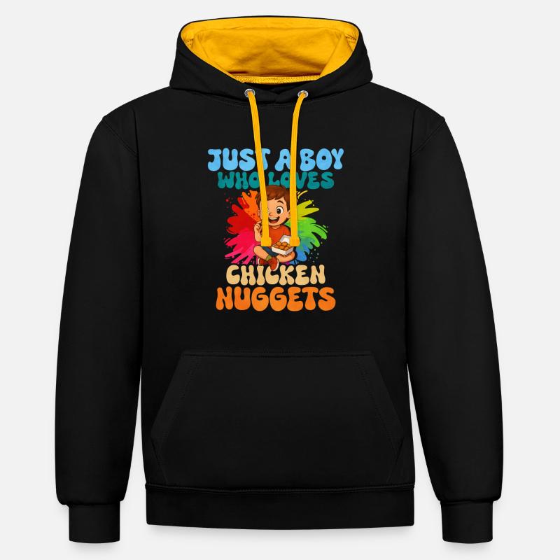 Nugget de poulet - Sweat à capuche contrasté - noir/or