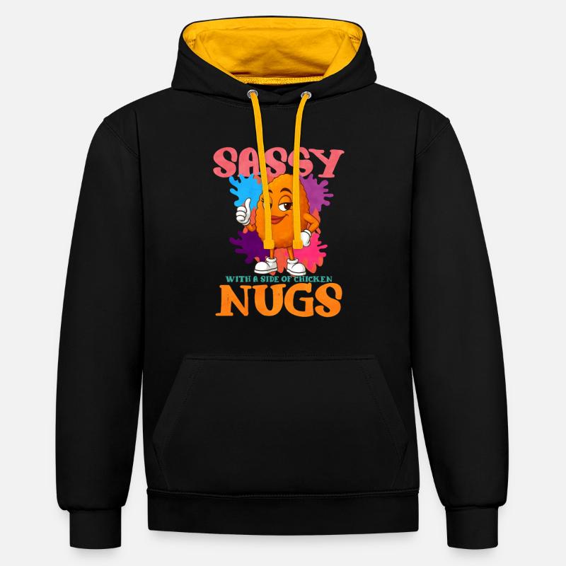 Nugget de poulet - Sweat à capuche contrasté - noir/or