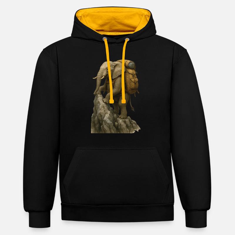 Randonnée à dos d’éléphant - Sweat à capuche contrasté - noir/or