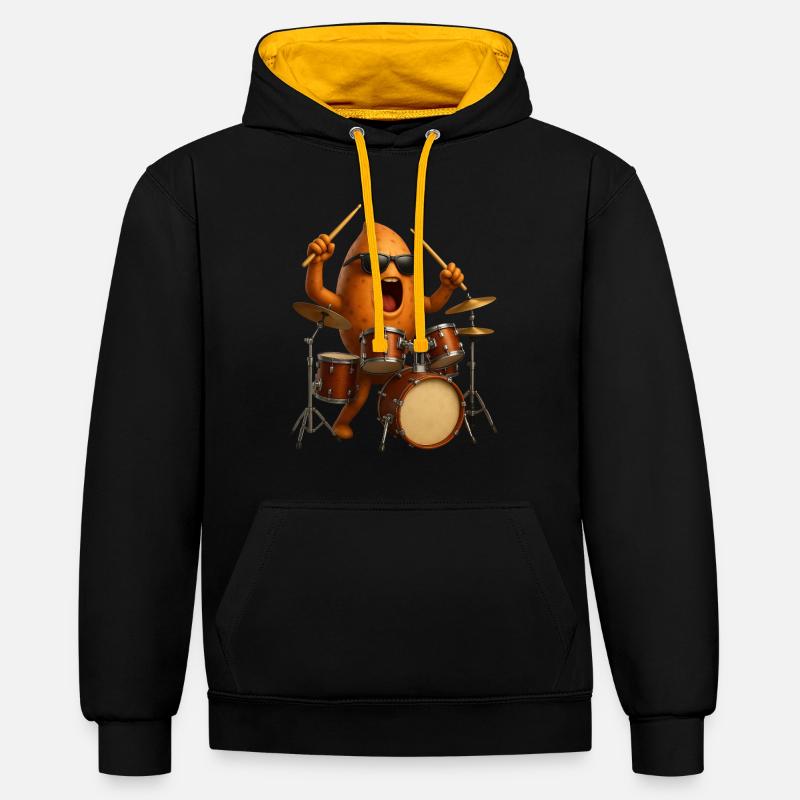 Fûts de patates douces - Sweat à capuche contrasté - noir/or