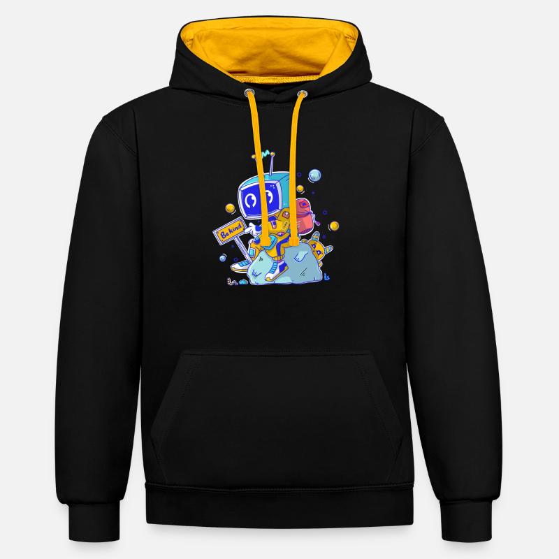Mec de télévision - Sweat à capuche contrasté - noir/or