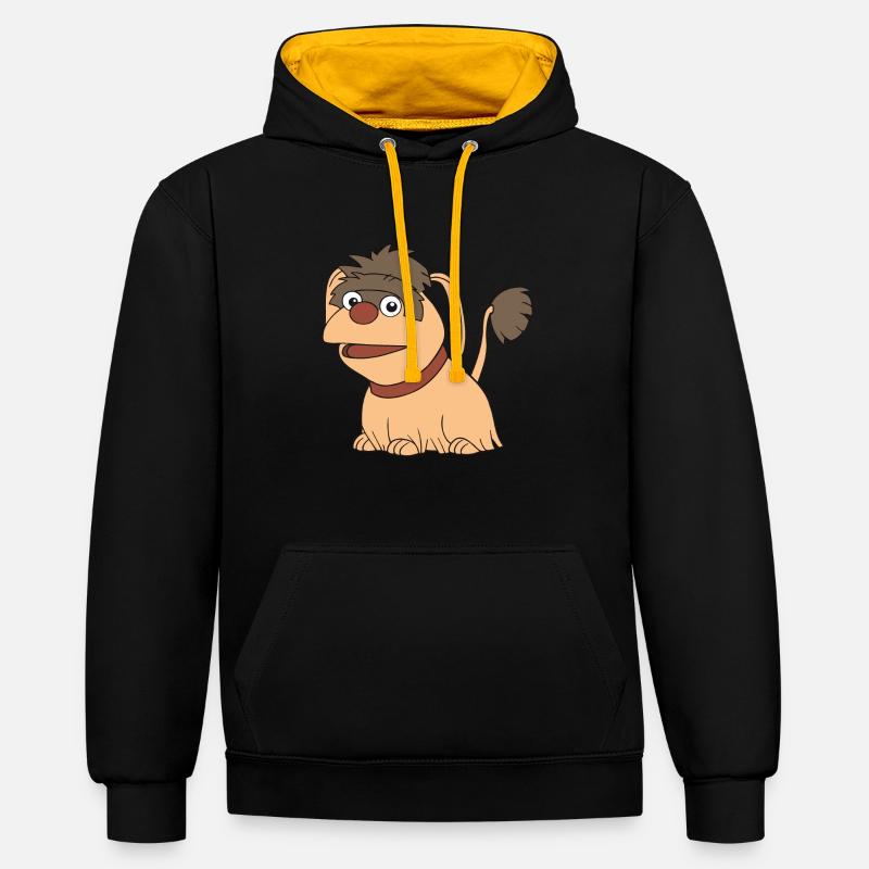 Moppi - Kontrast-Hoodie - Schwarz/Gold