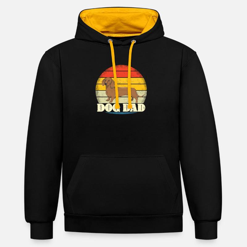 Hund Dackel Hundebesitzer Geschenkidee - Kontrast-Hoodie - Schwarz/Gold