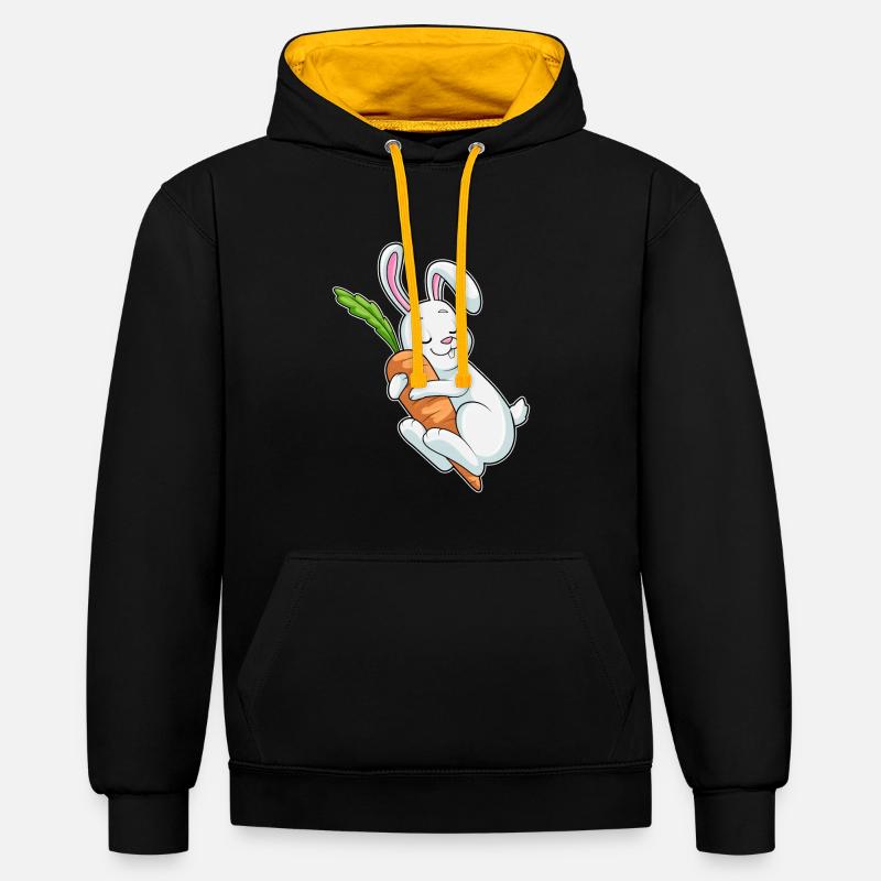 Lapin Carotte - Sweat à capuche contrasté - noir/or